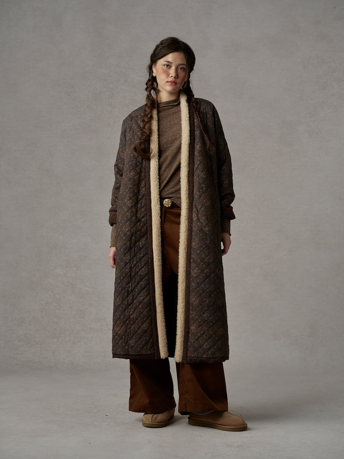 Reversible Wool Quilted Long Coat