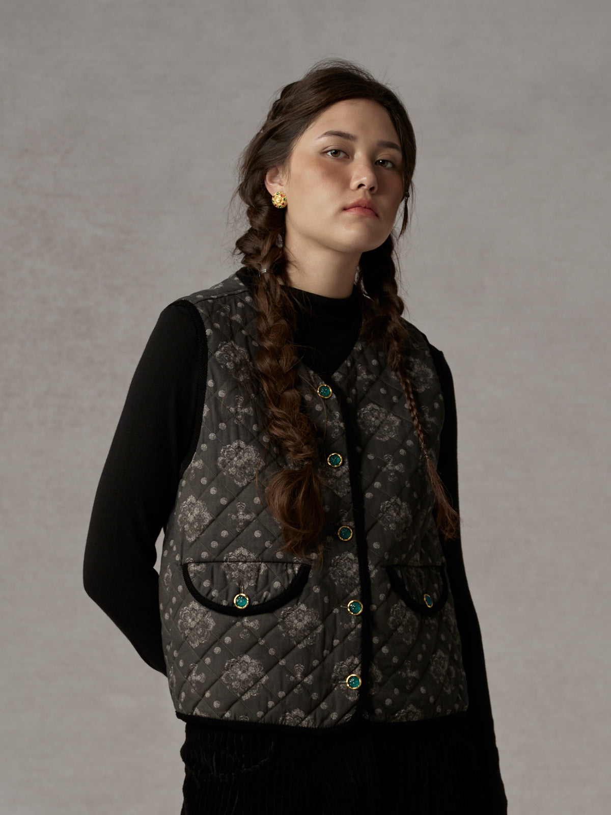 Reversible Printed Quilted Vest