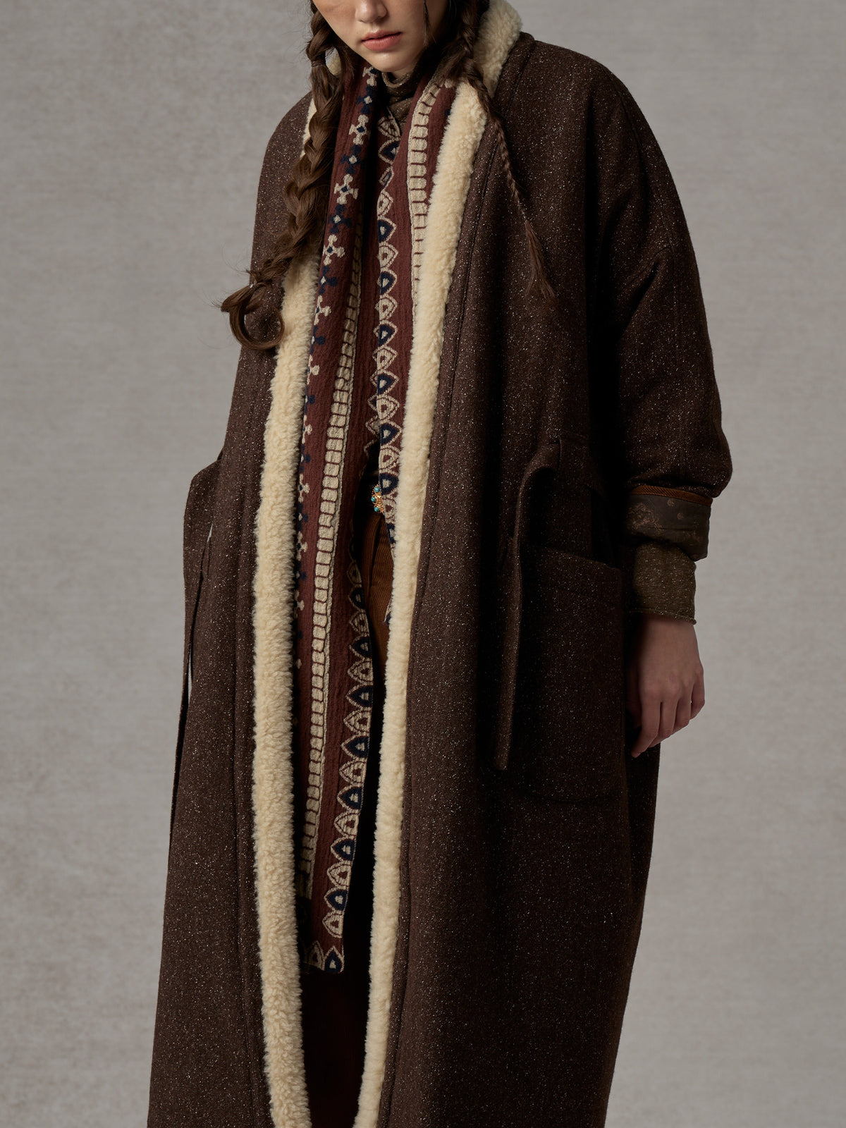 Reversible Wool Quilted Long Coat