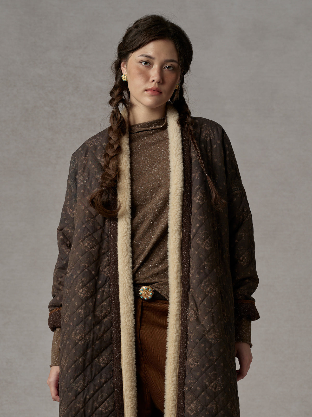 Reversible Wool Quilted Long Coat