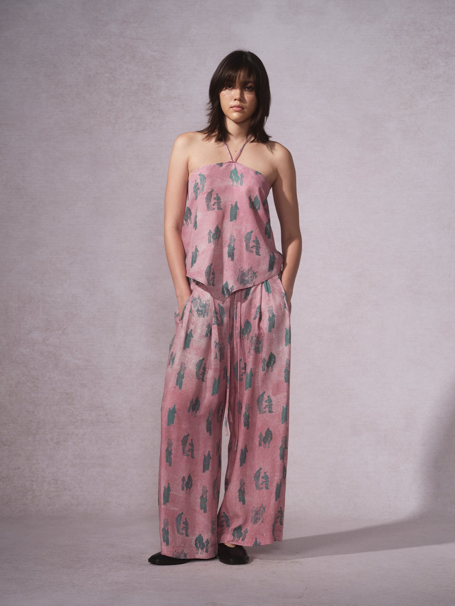 26SS 粉青铜印花铜氨挂脖抹胸2