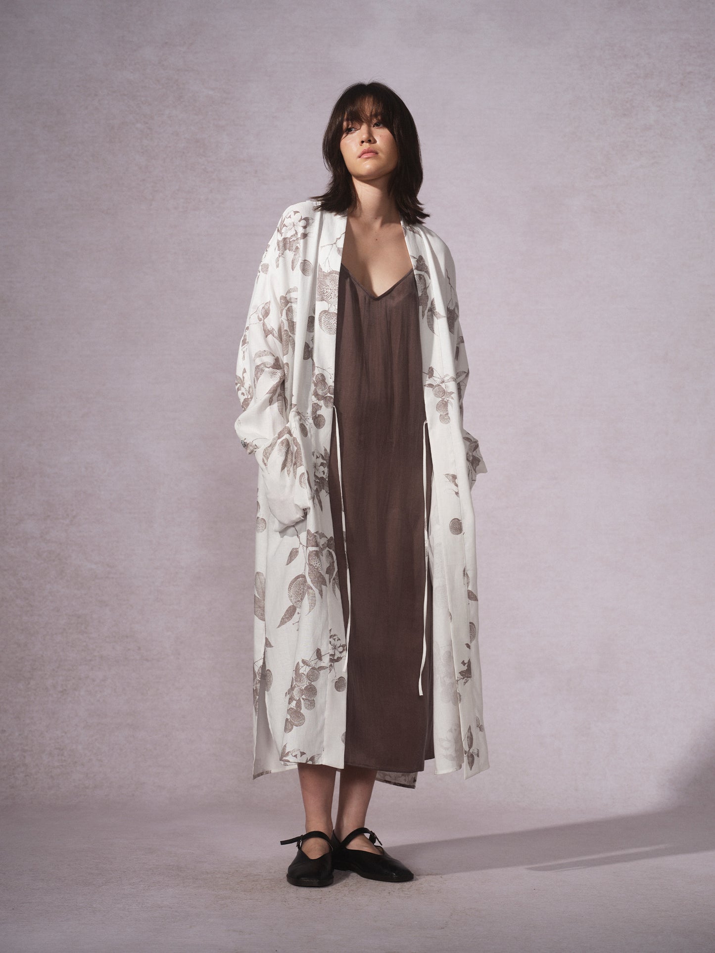 Linen Cotton Printed Long Robe