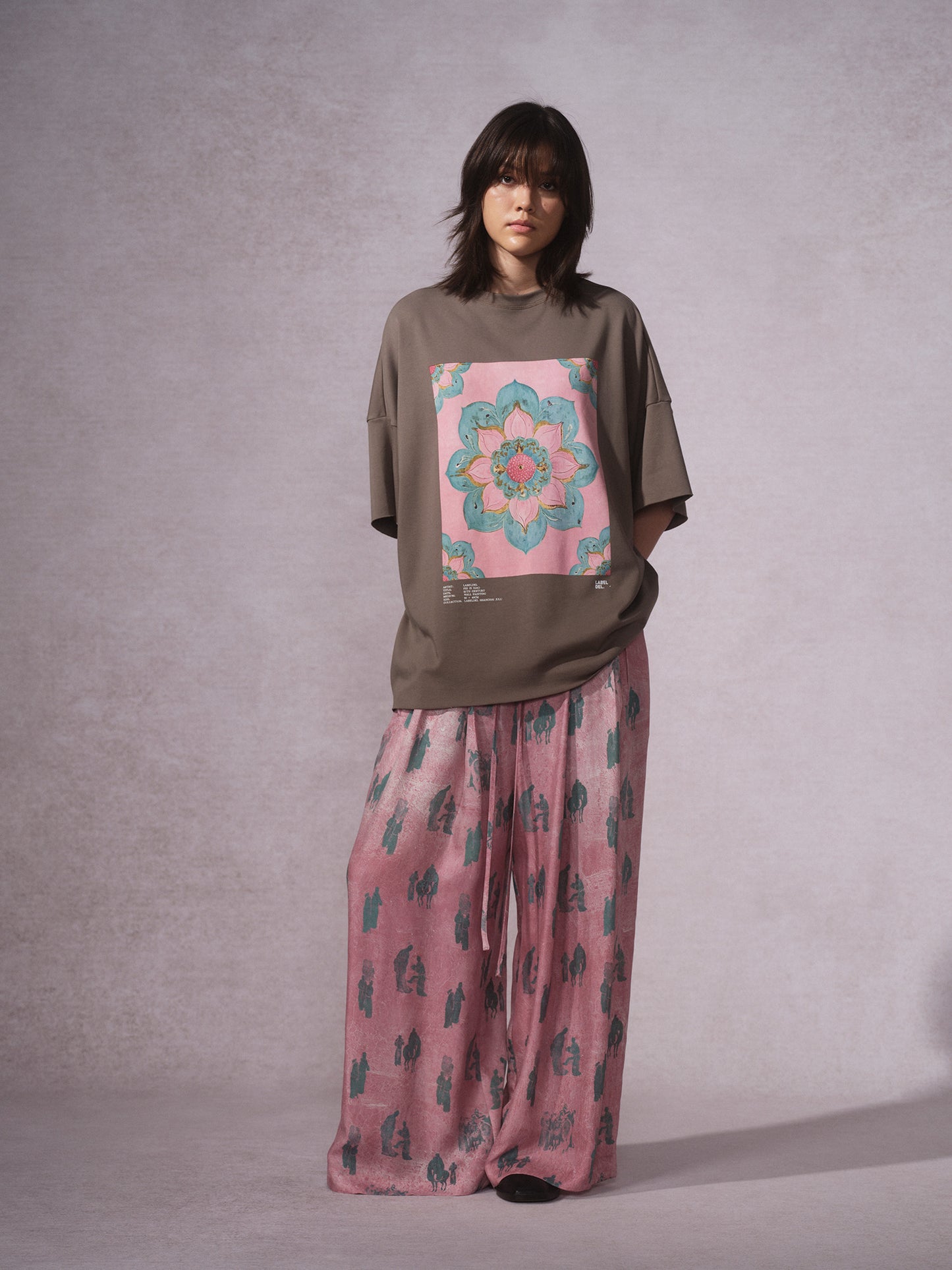 26SS 粉莲花印花T恤1