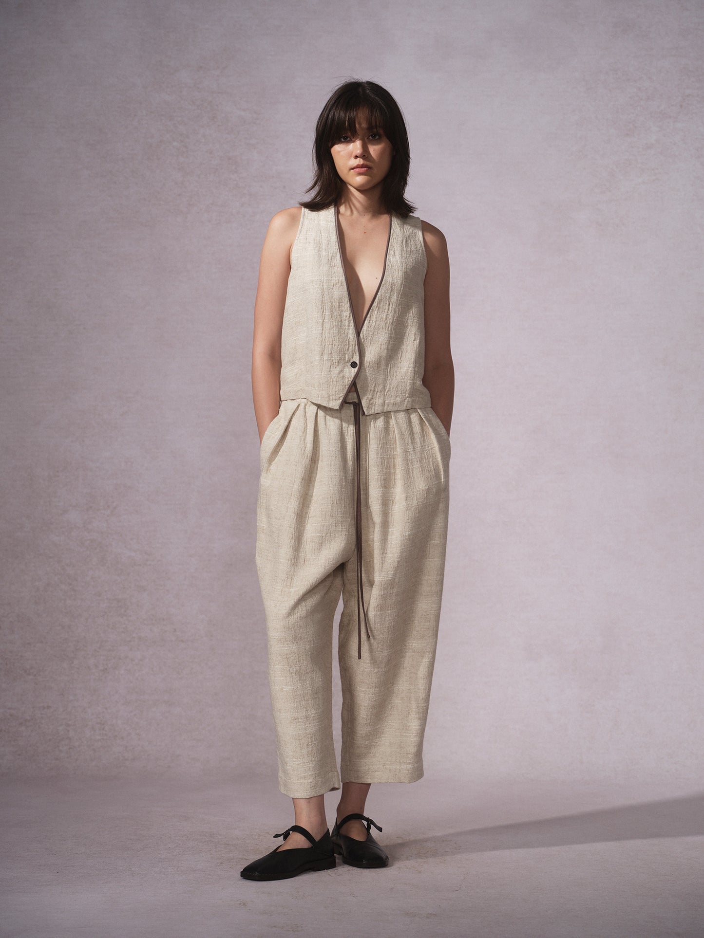 26SS 提花麻气球裤马甲2