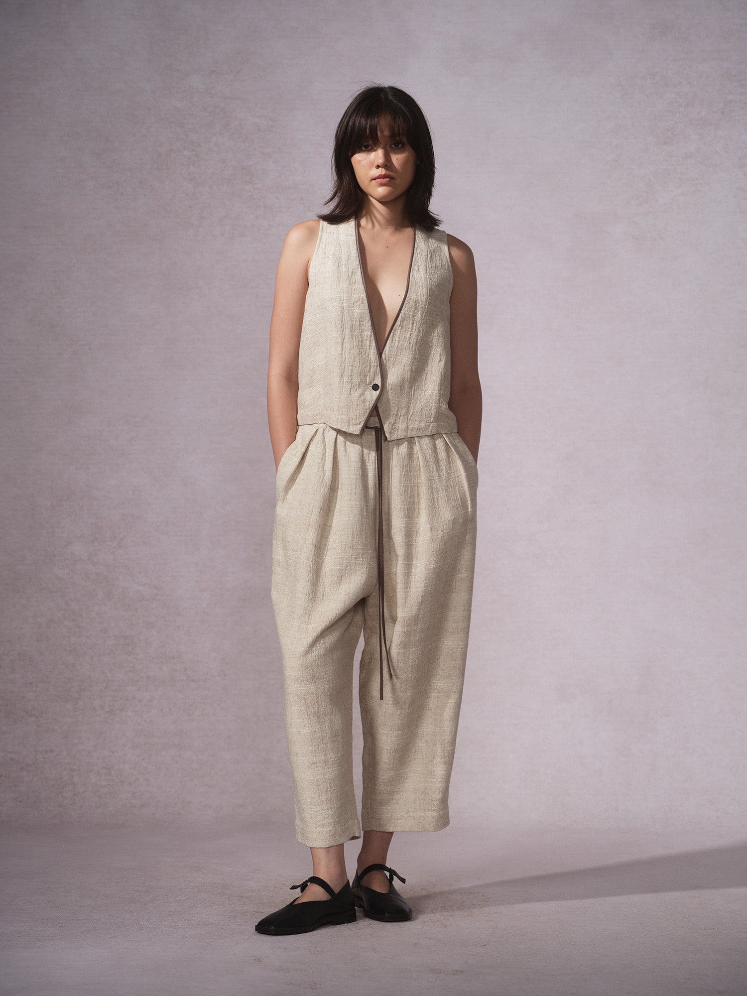 26SS 提花麻气球裤马甲2