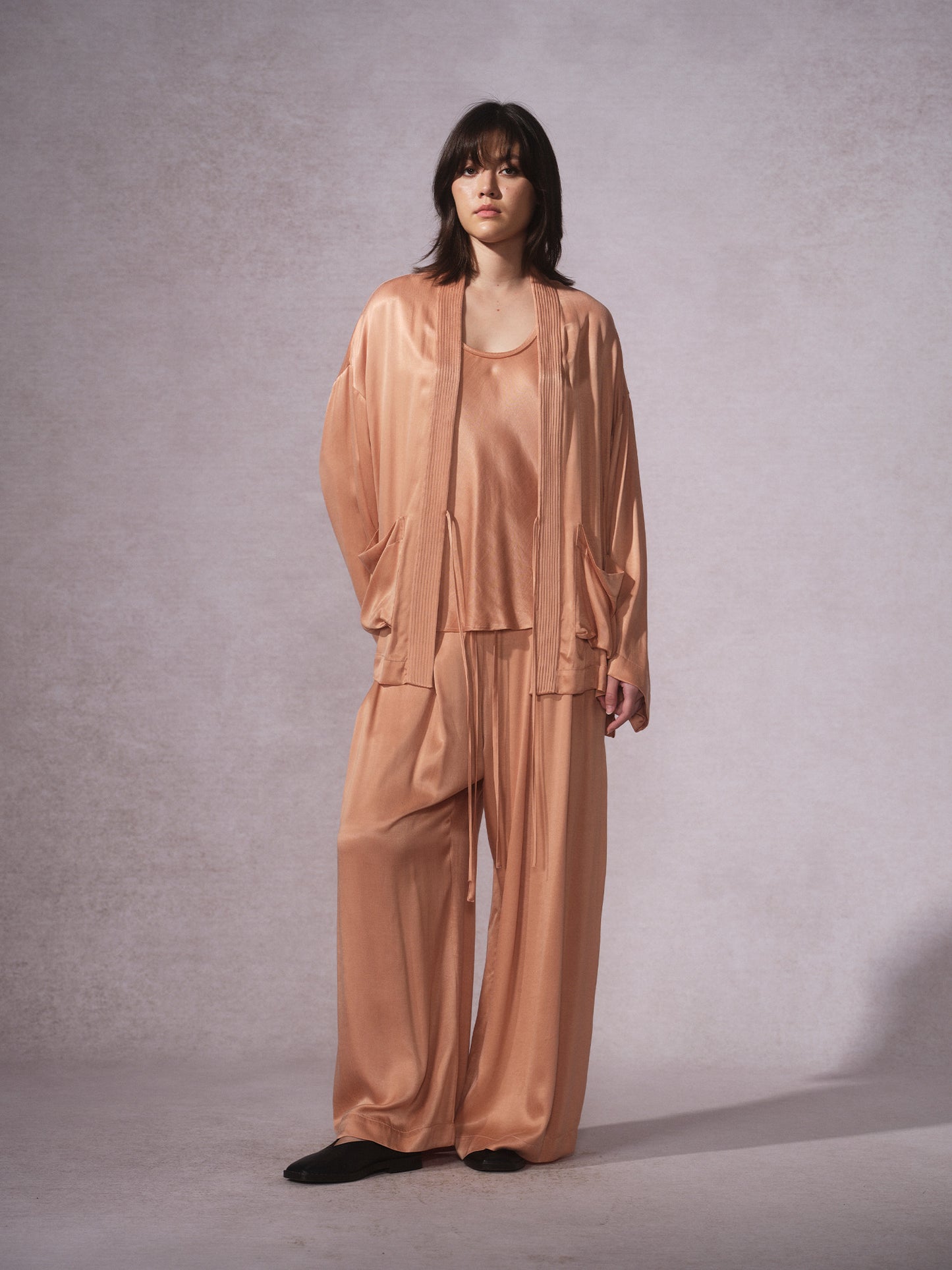 26SS 珊瑚粉铜氨棉道袍1