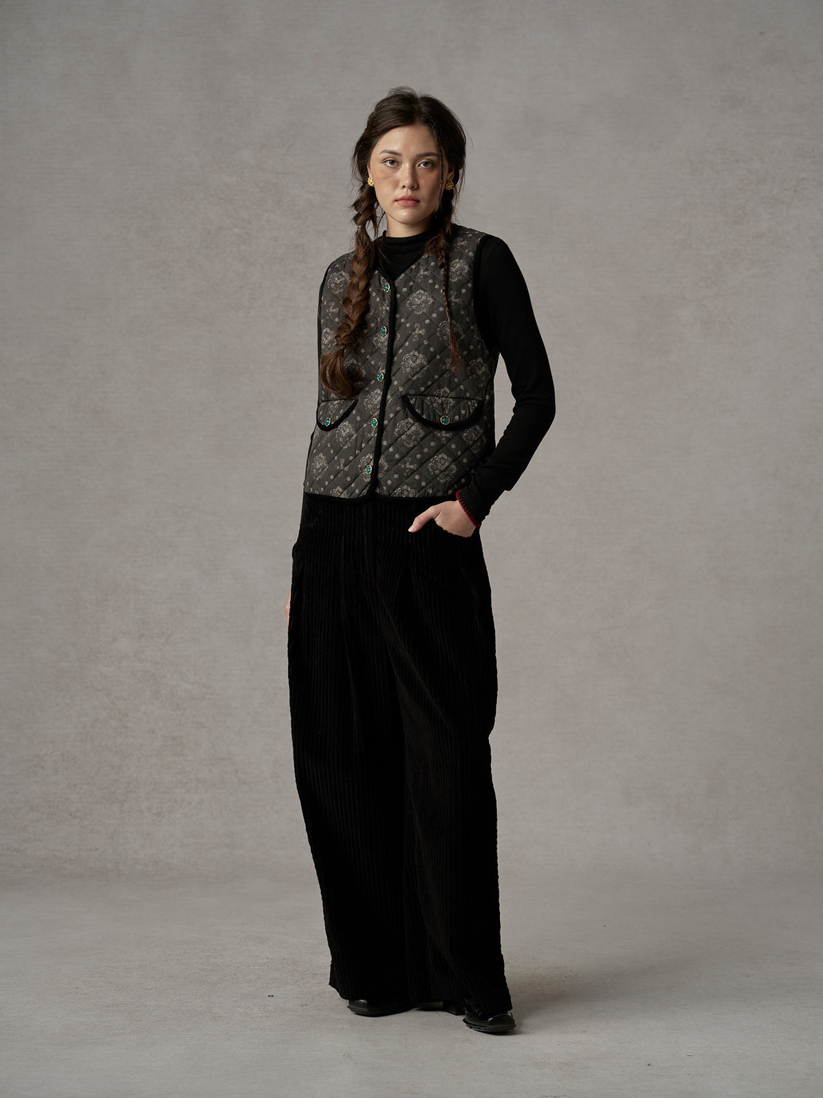Reversible Printed Quilted Vest