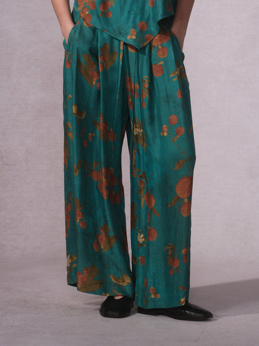 26SS 青荔枝印花铜氨长裤0