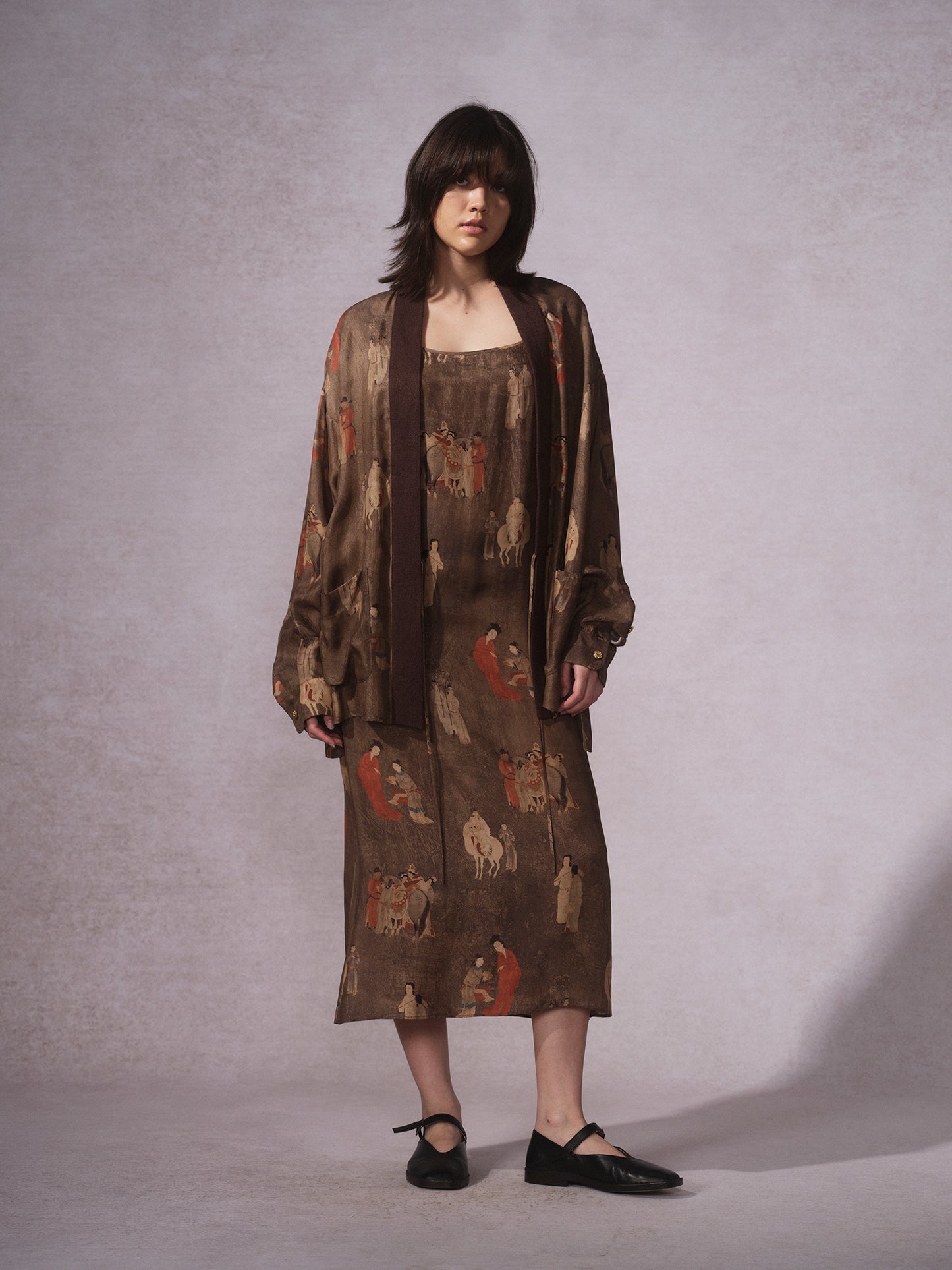 26SS 古铜人印花铜氨道袍衬衫1