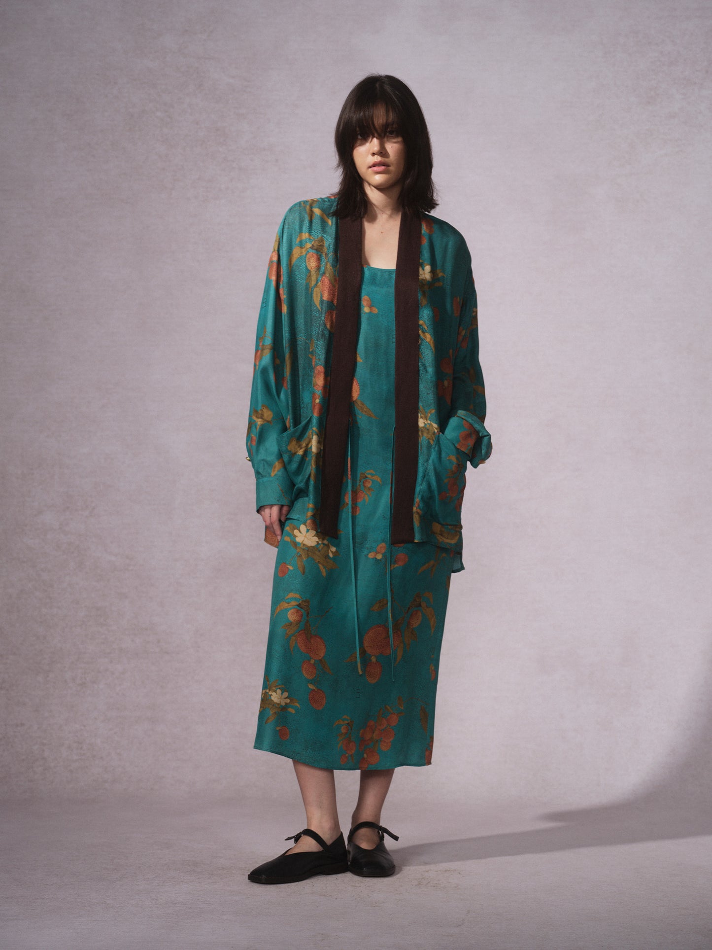 26SS 青荔枝印花铜氨道袍衬衫1