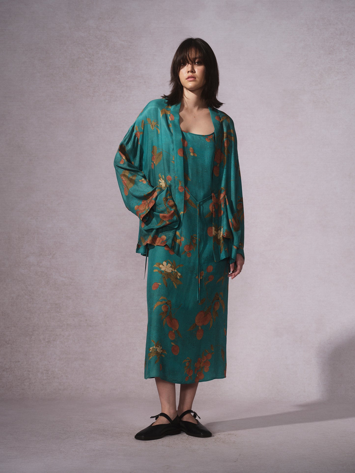 26SS 青荔枝印花铜氨道袍1