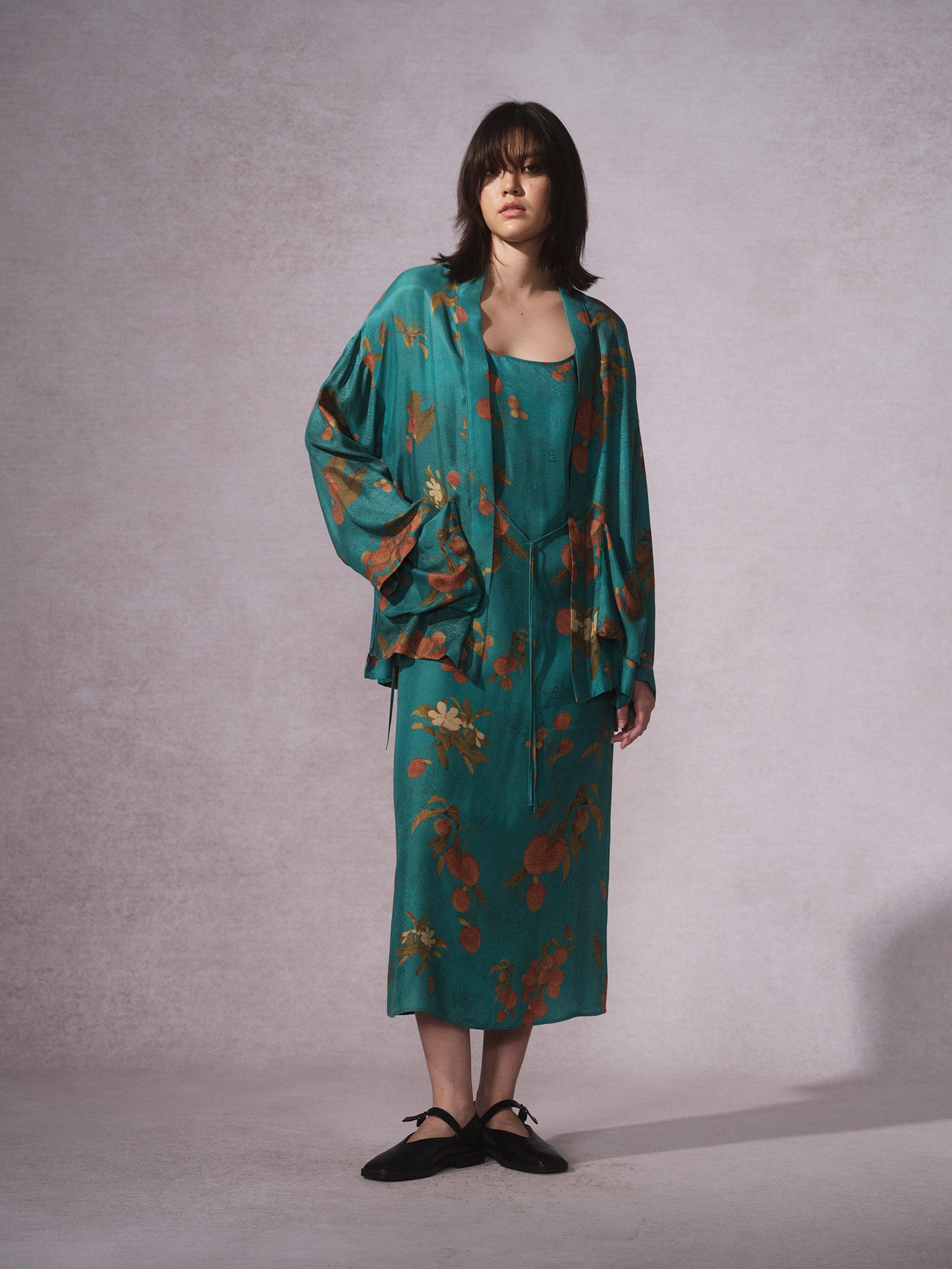 26SS 青荔枝印花铜氨道袍1