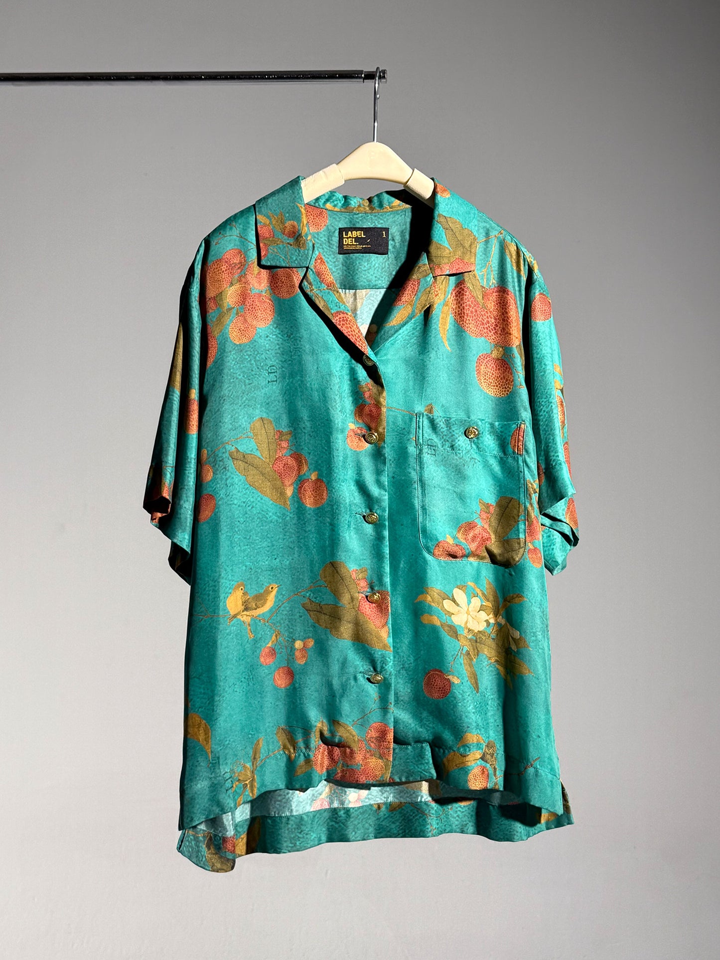 26SS 青荔枝印花铜氨短袖衬衫白底图