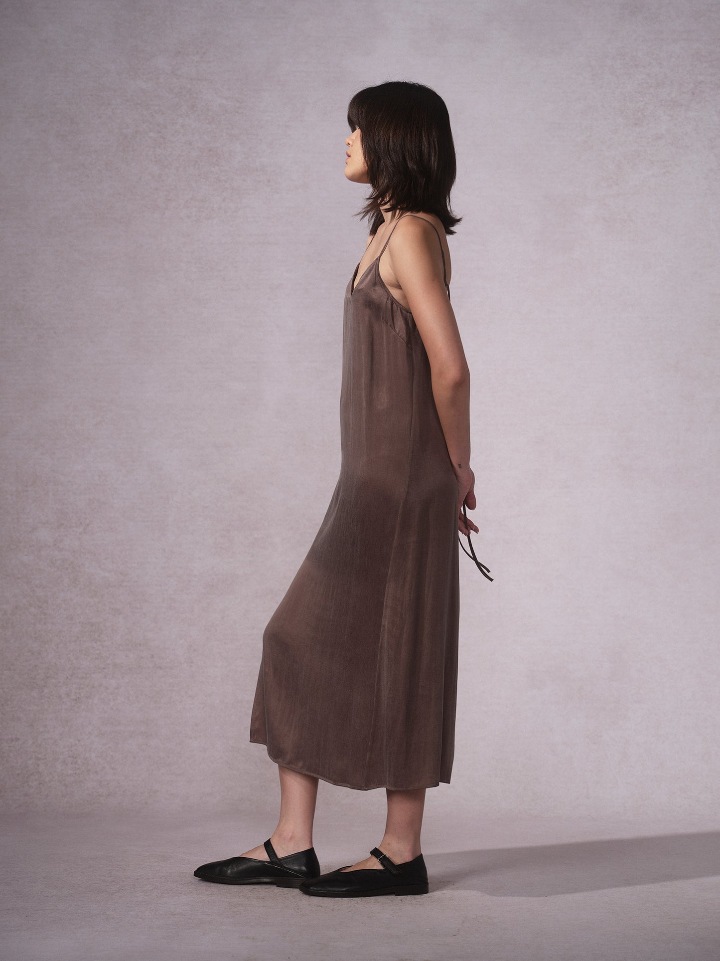 Cupro Slit Dress