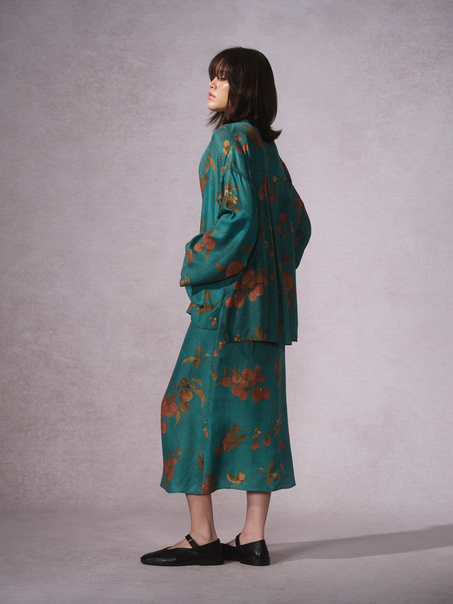 26SS 青荔枝印花铜氨道袍2