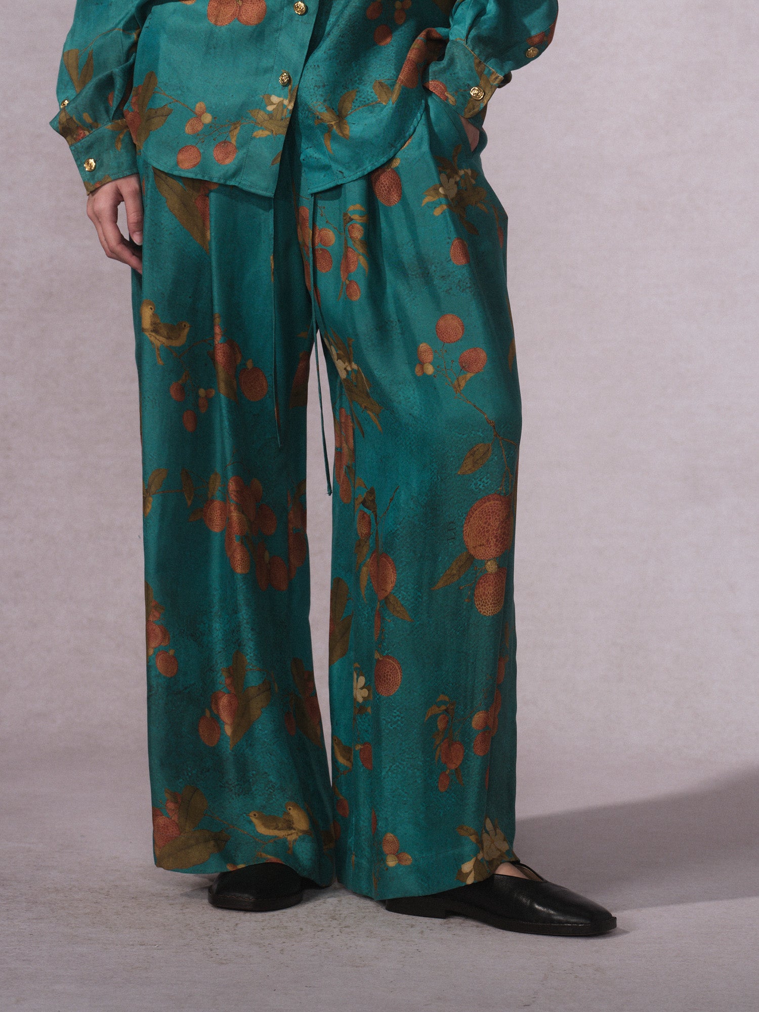 26SS 青荔枝印花铜氨长裤00