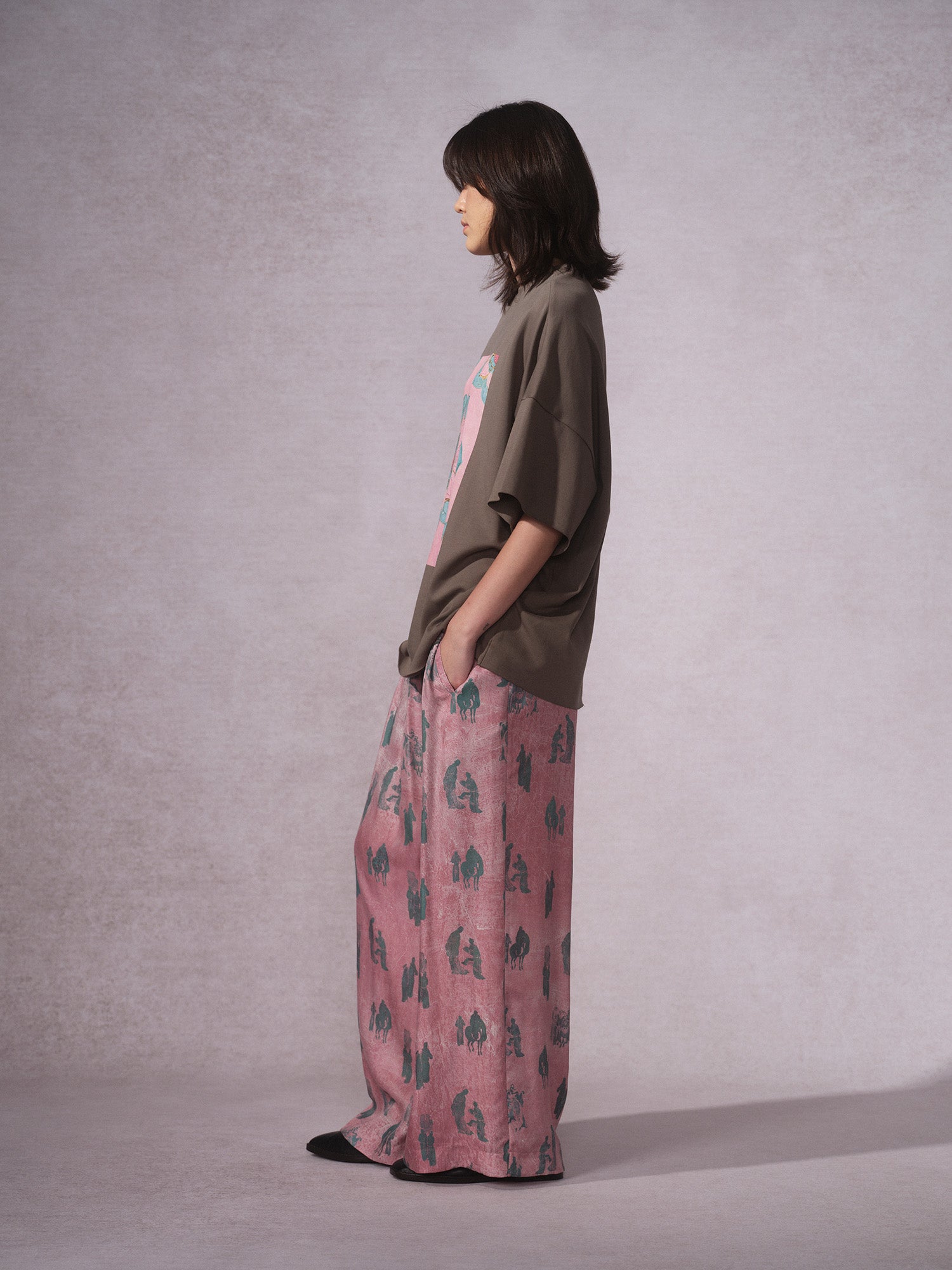 26SS 粉莲花印花T恤2