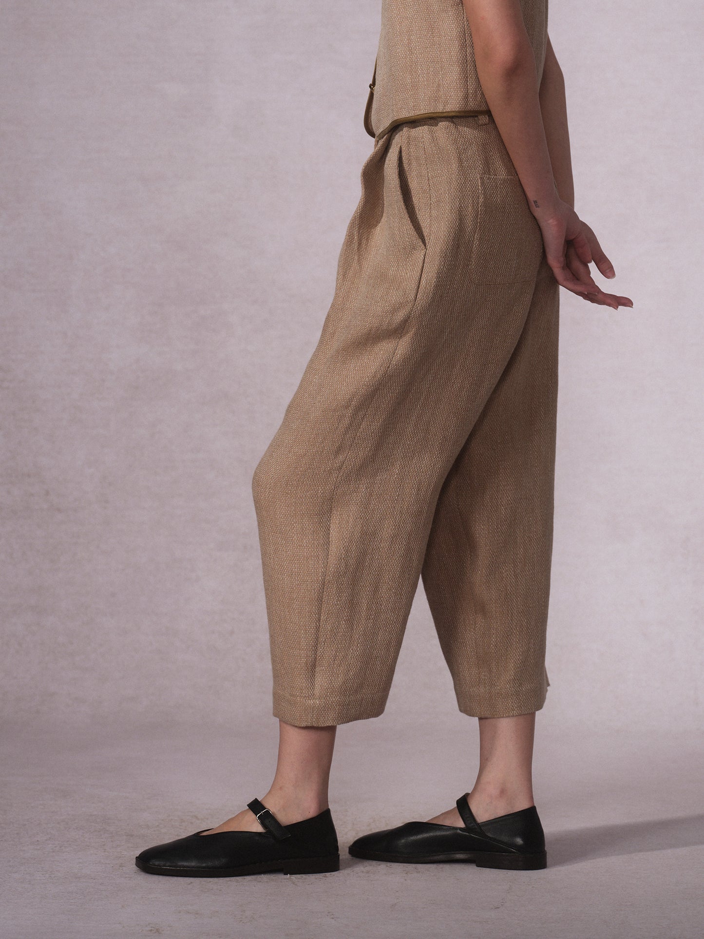 26SS 沉香黄麻九分裤1