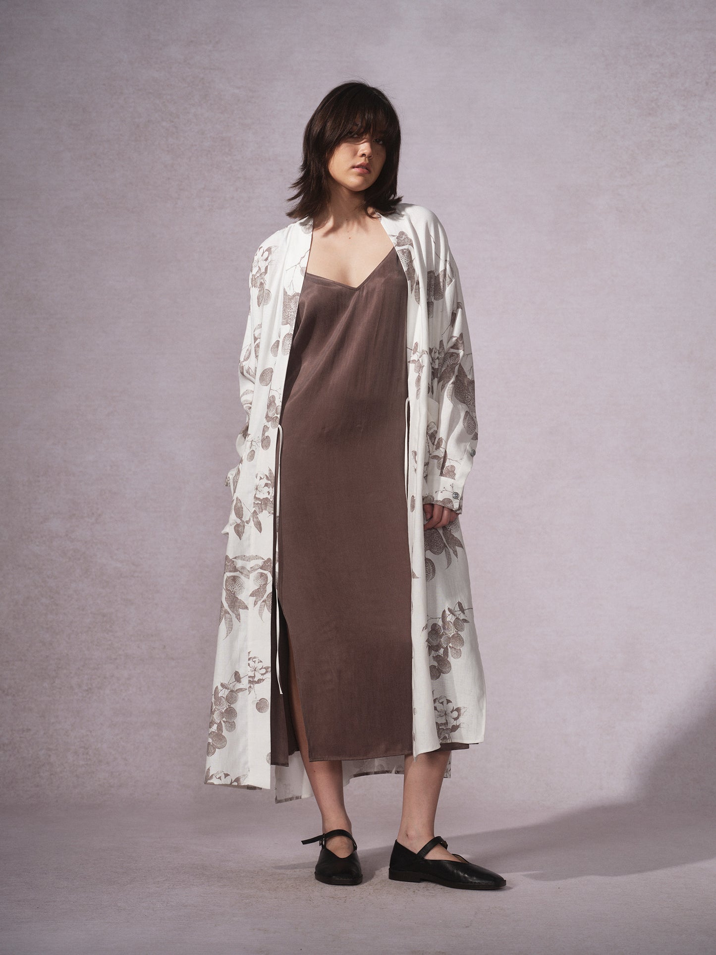 Linen Cotton Printed Long Robe