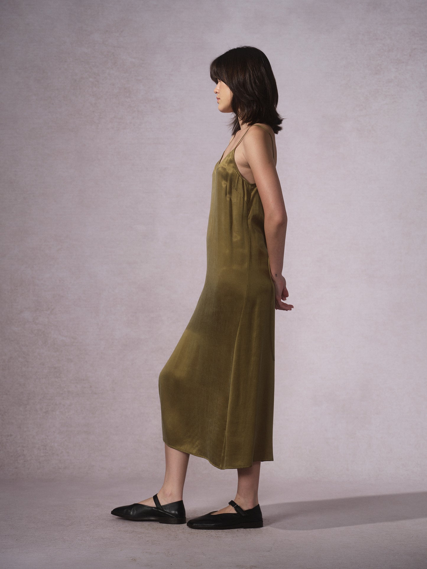 26SS 橄榄绿铜氨棉连衣裙3