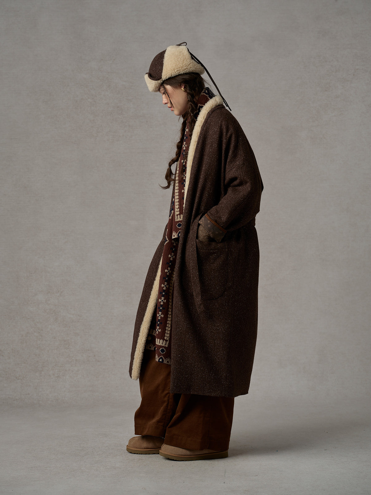 Reversible Wool Quilted Long Coat