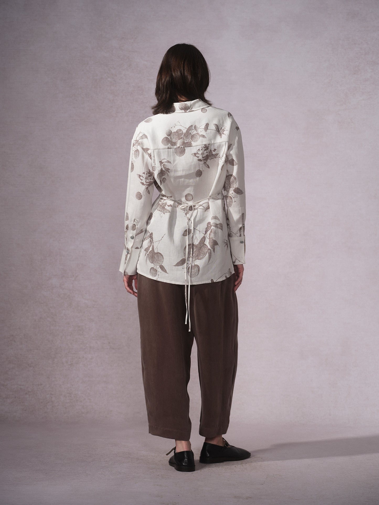 Linen Cotton Printed Long-Sleeve Shirt
