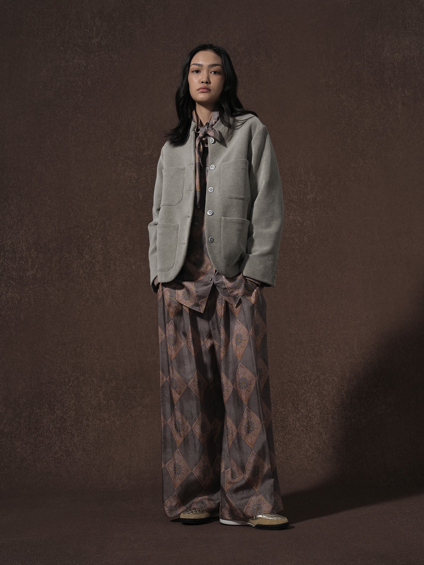 Printed Cupro Trousers