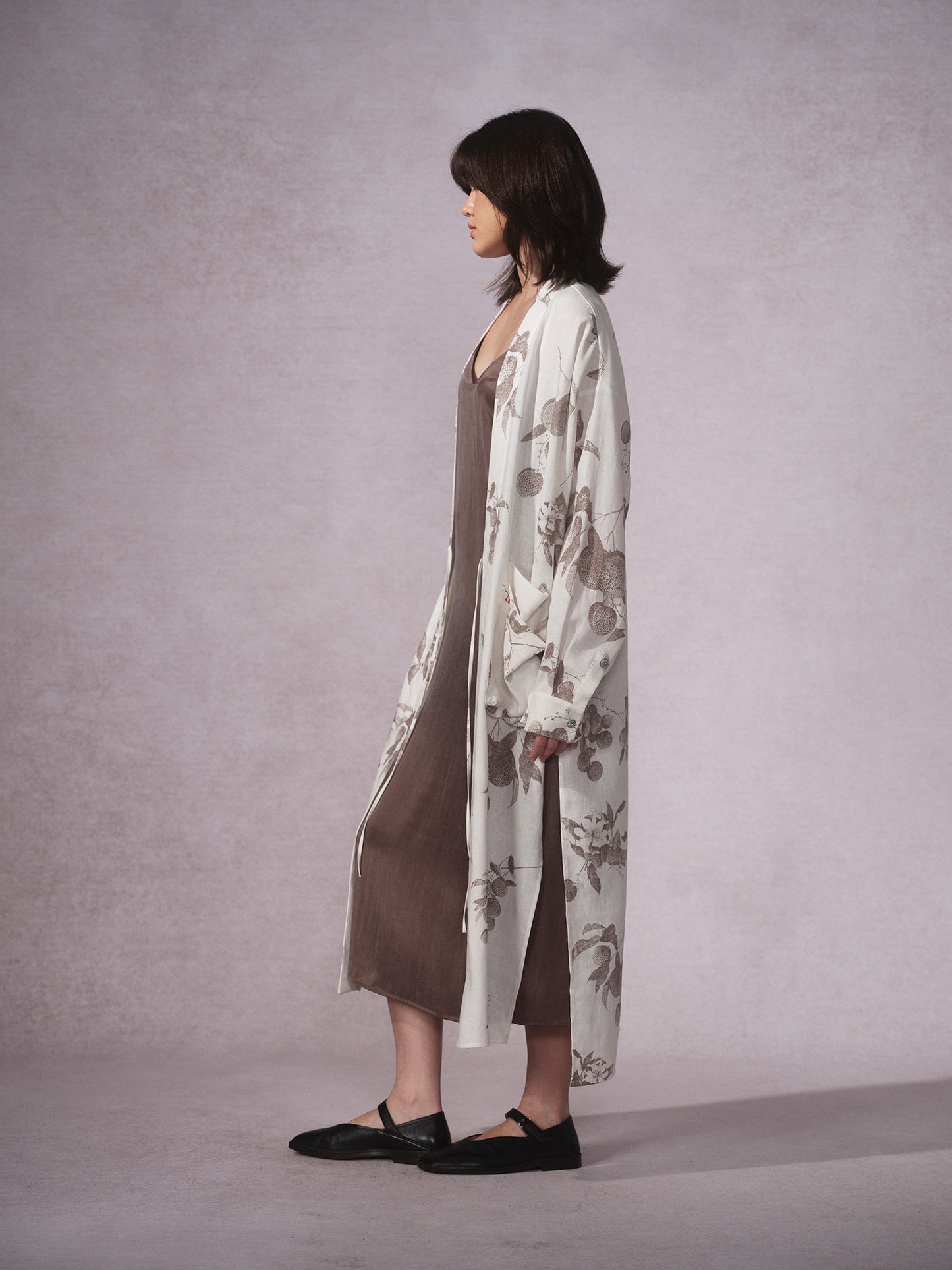 Linen Cotton Printed Long Robe