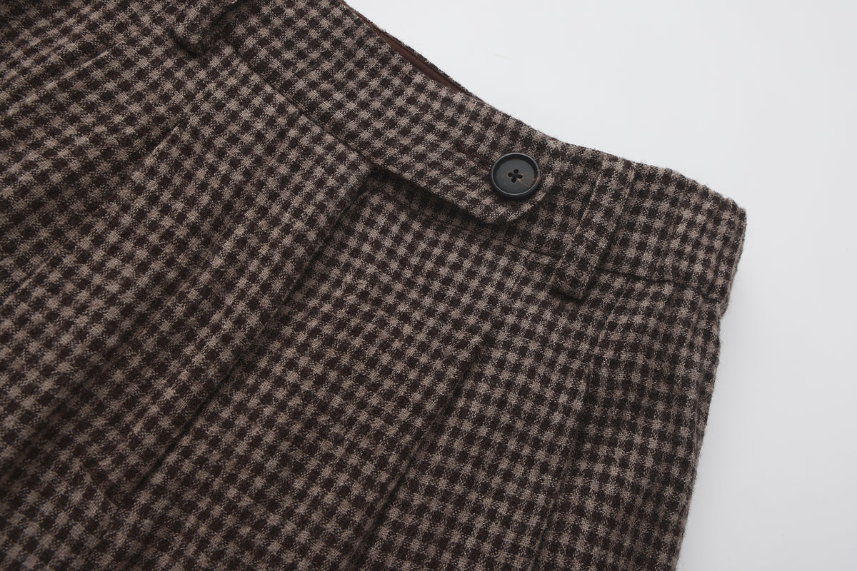 Plaid Wool Trousers