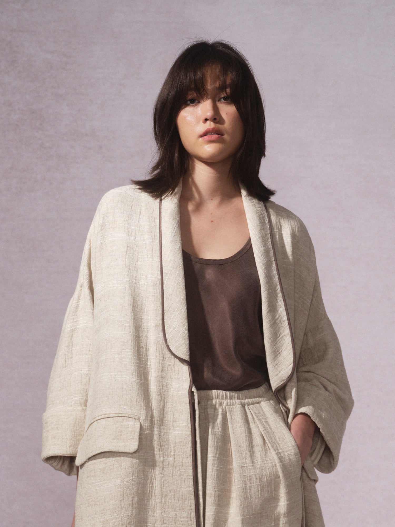 26SS 提花麻袍子0