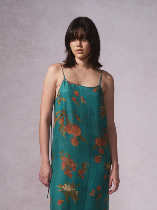 26SS 青荔枝印花铜氨连衣裙0