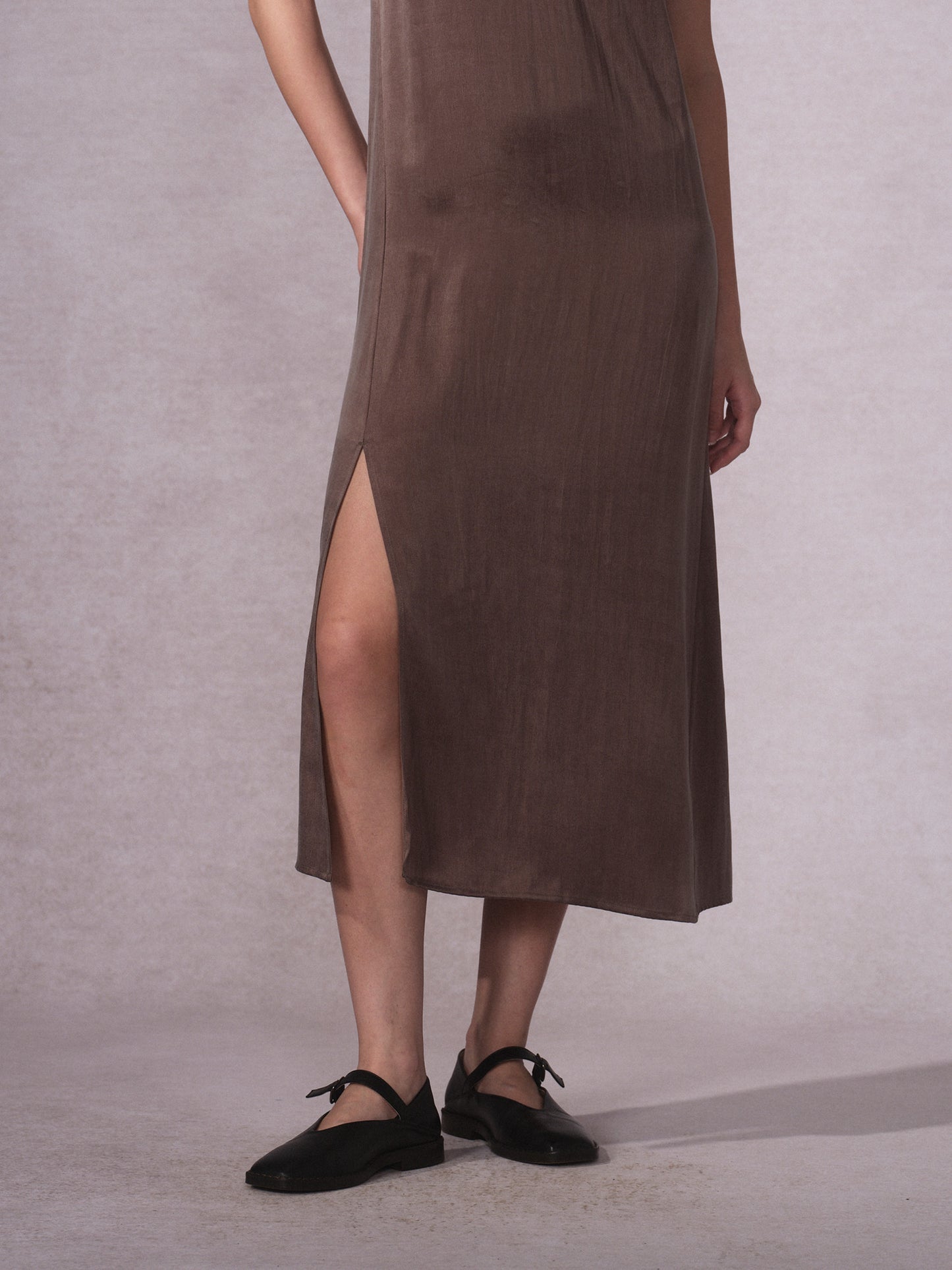 Cupro Slit Dress