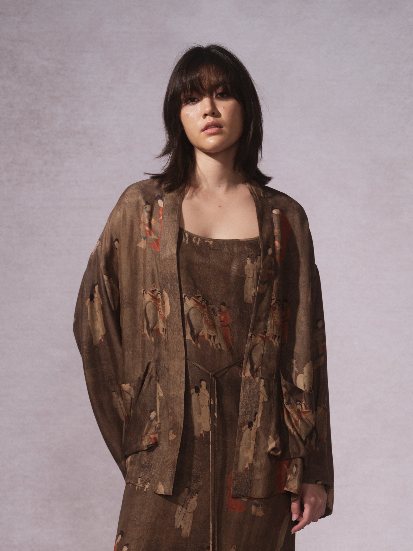 26SS 古铜人印花铜氨道袍0