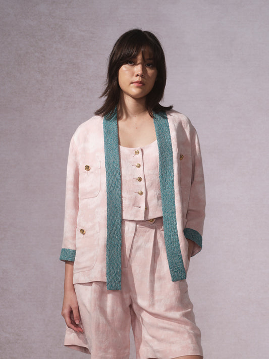 26SS 粉迷彩道袍夹克0