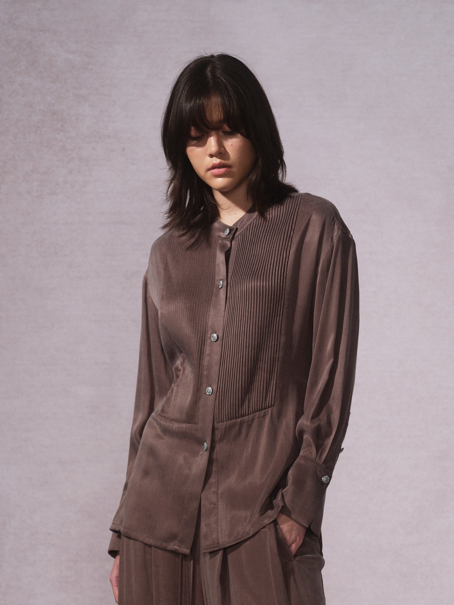 Cupro Long-Sleeve Shirt