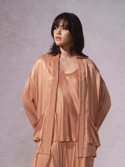 26SS 珊瑚粉铜氨棉道袍0