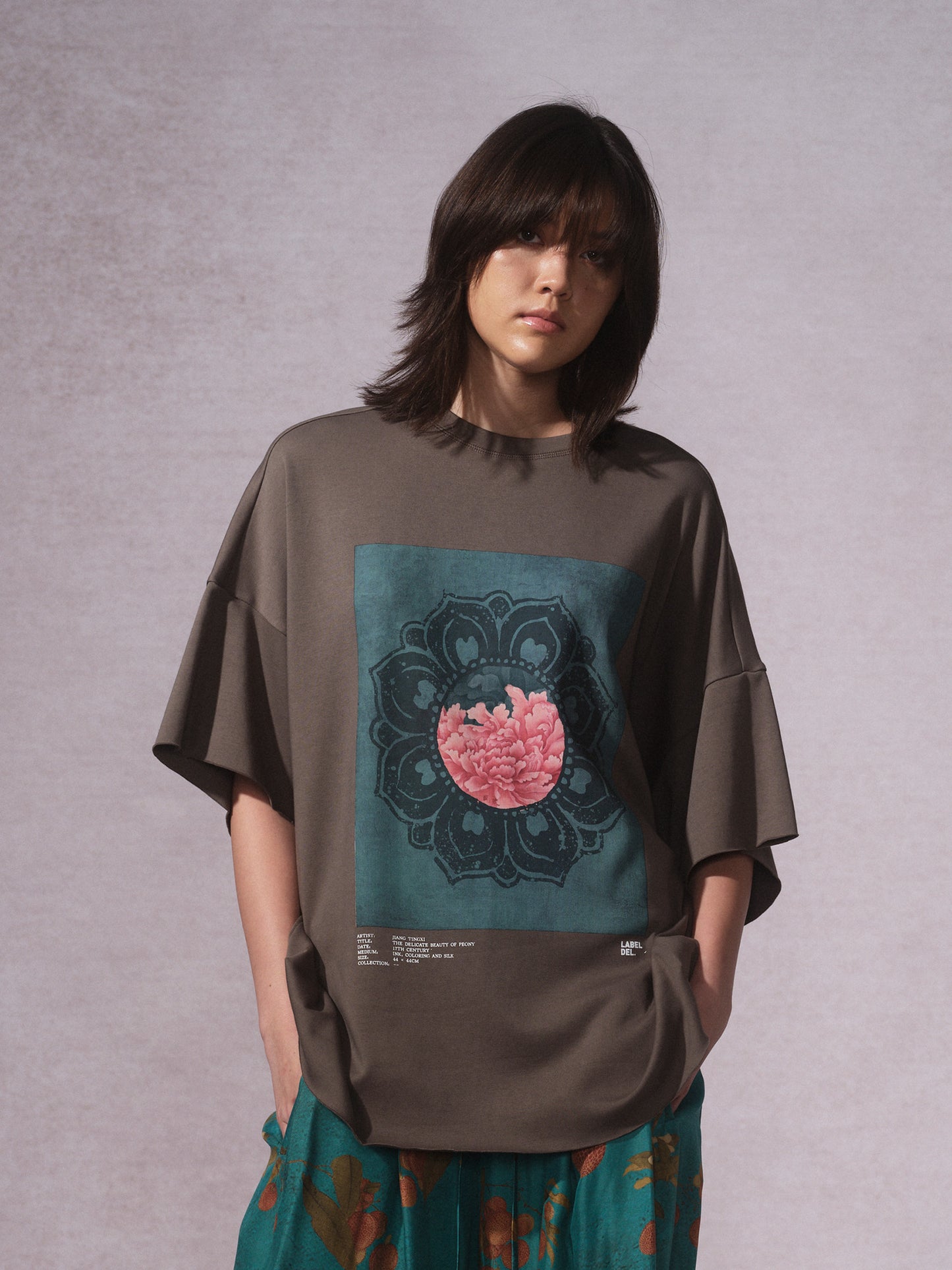 26SS 青牡丹印花T恤0