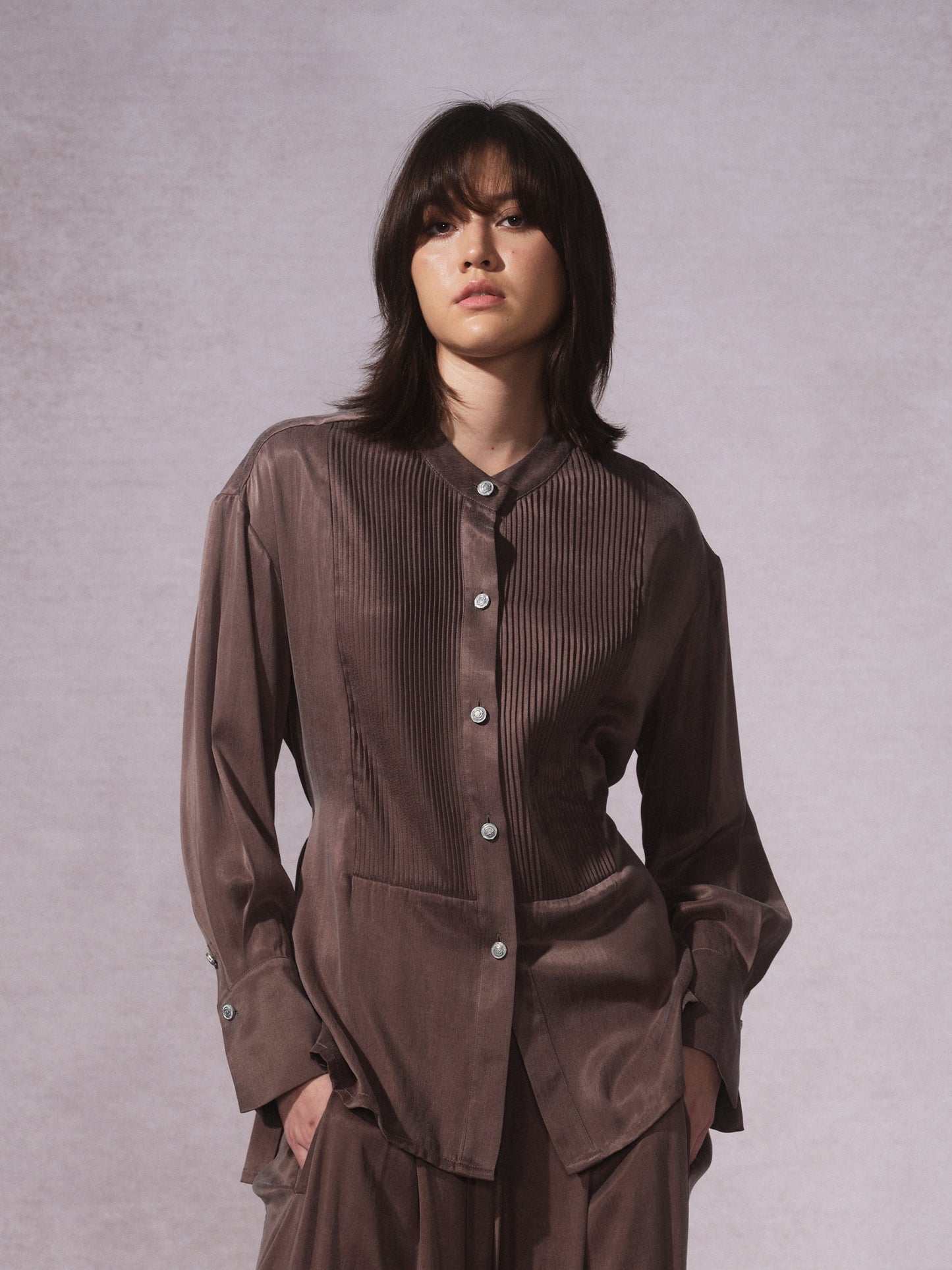 Cupro Long-Sleeve Shirt
