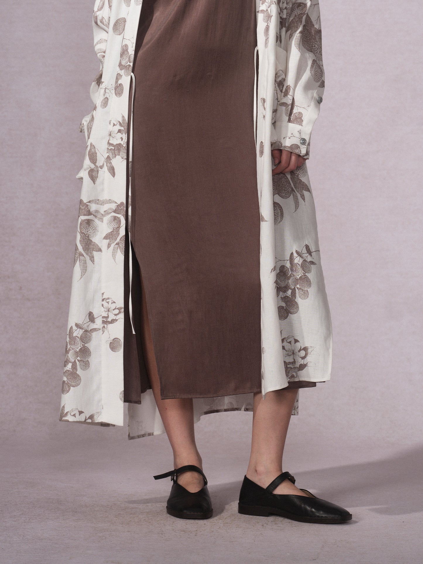 Linen Cotton Printed Long Robe