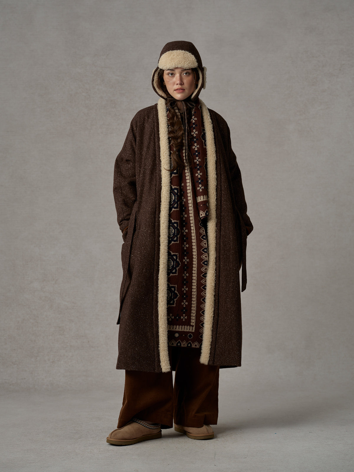 Reversible Wool Quilted Long Coat