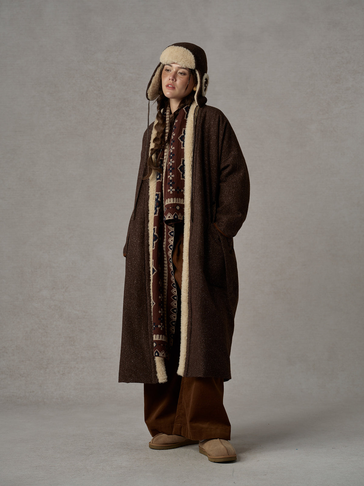 Reversible Wool Quilted Long Coat