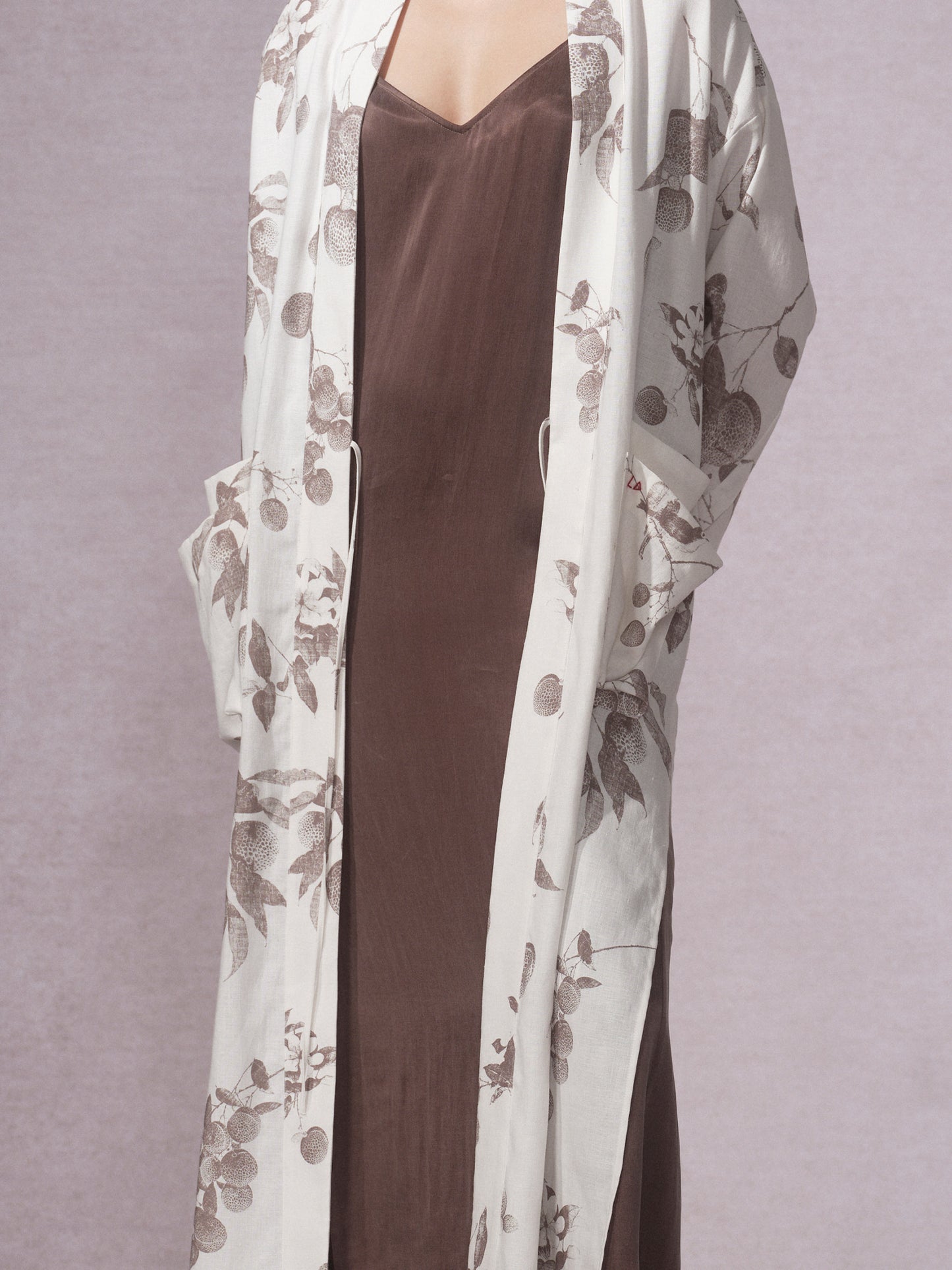 Linen Cotton Printed Long Robe