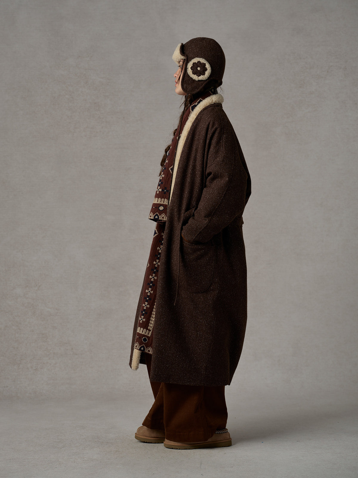 Reversible Wool Quilted Long Coat