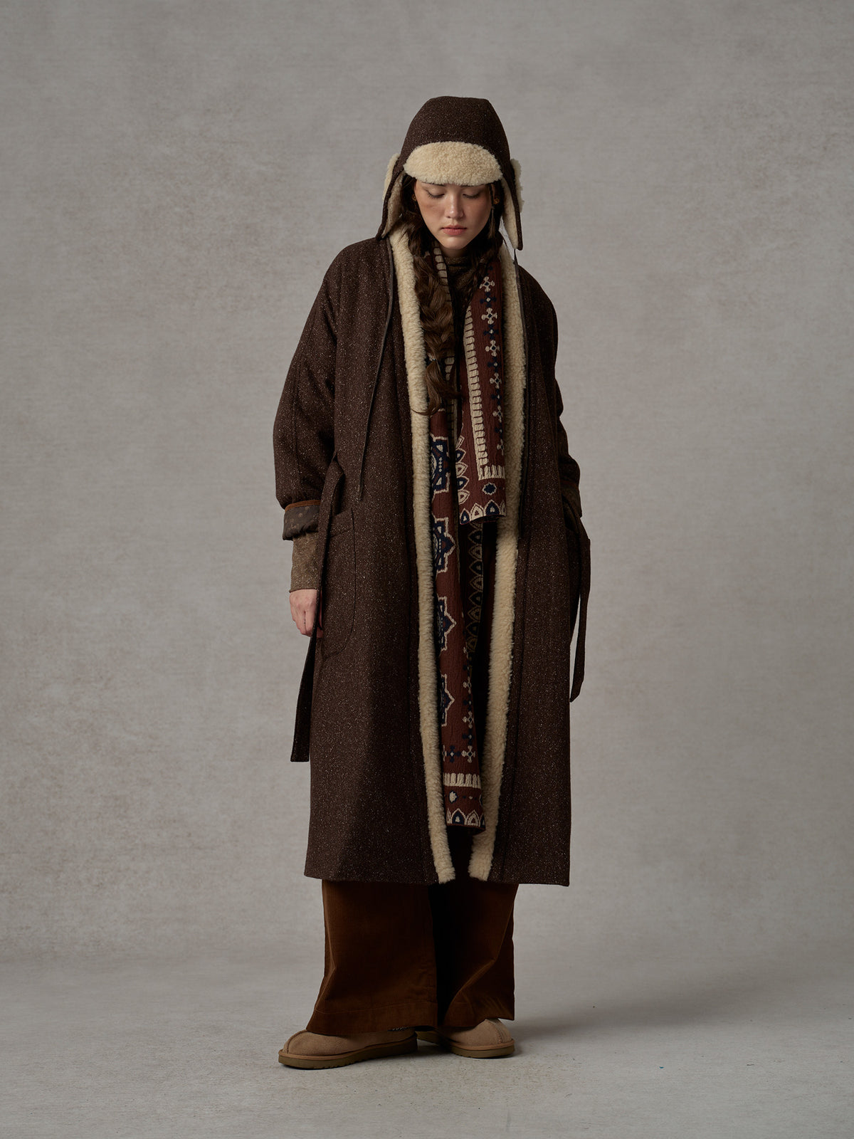 Reversible Wool Quilted Long Coat