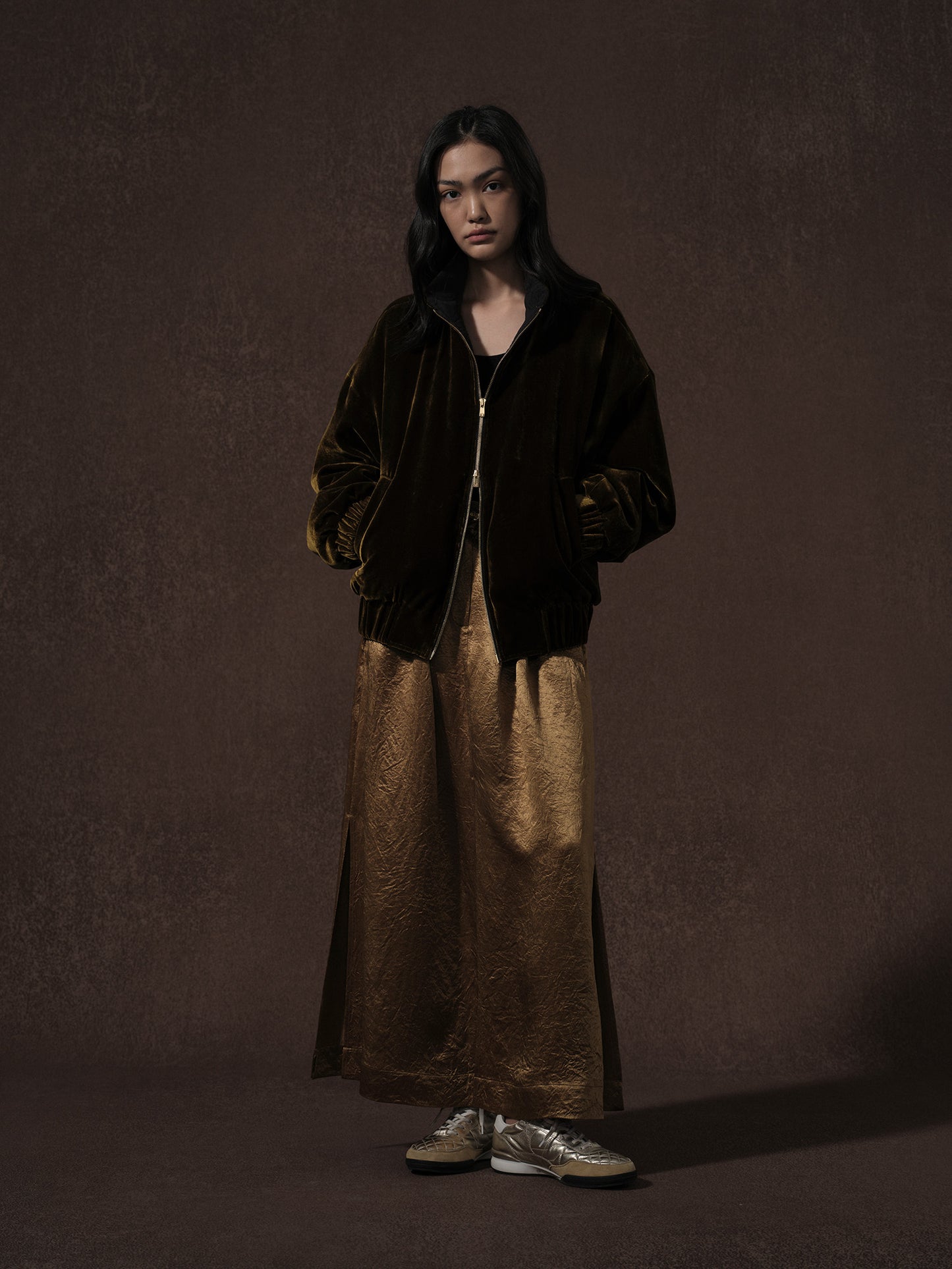 LABELDEL 25AW咖金丝绒棉服夹克2