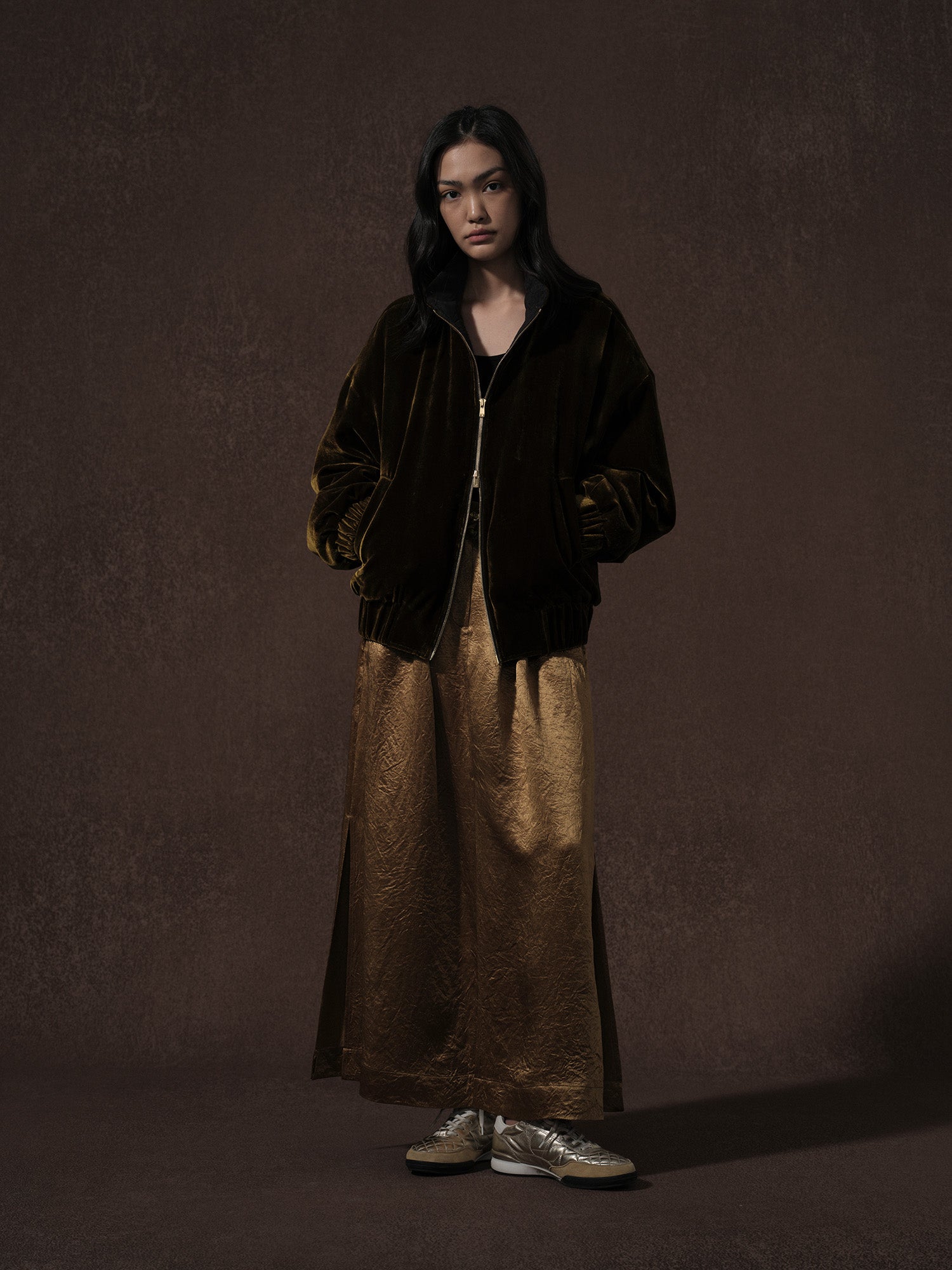 LABELDEL 25AW咖金丝绒棉服夹克2