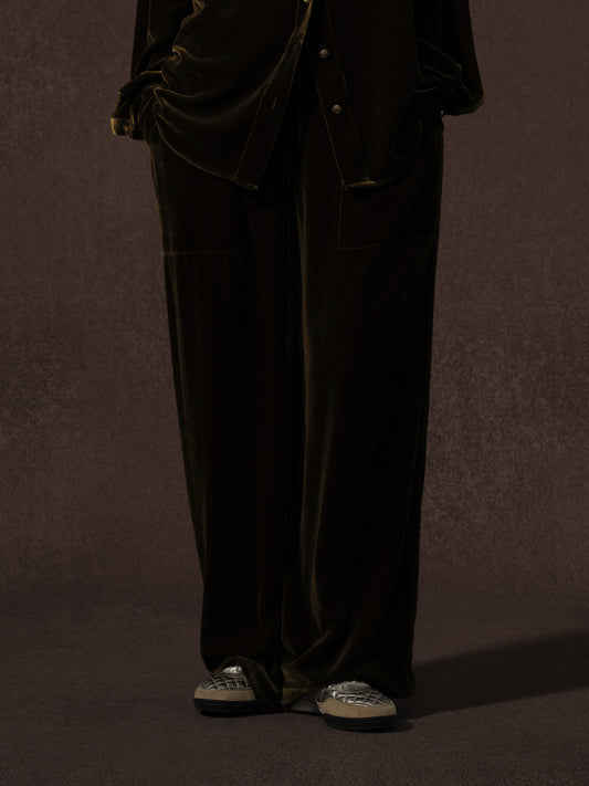 LABELDEL 25AW咖金丝绒长裤0