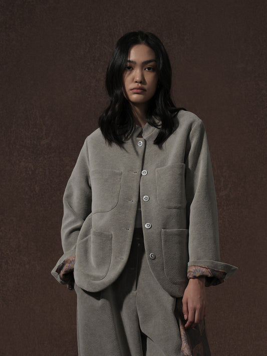 LABELDEL 25AW灰色平绒四袋夹克0