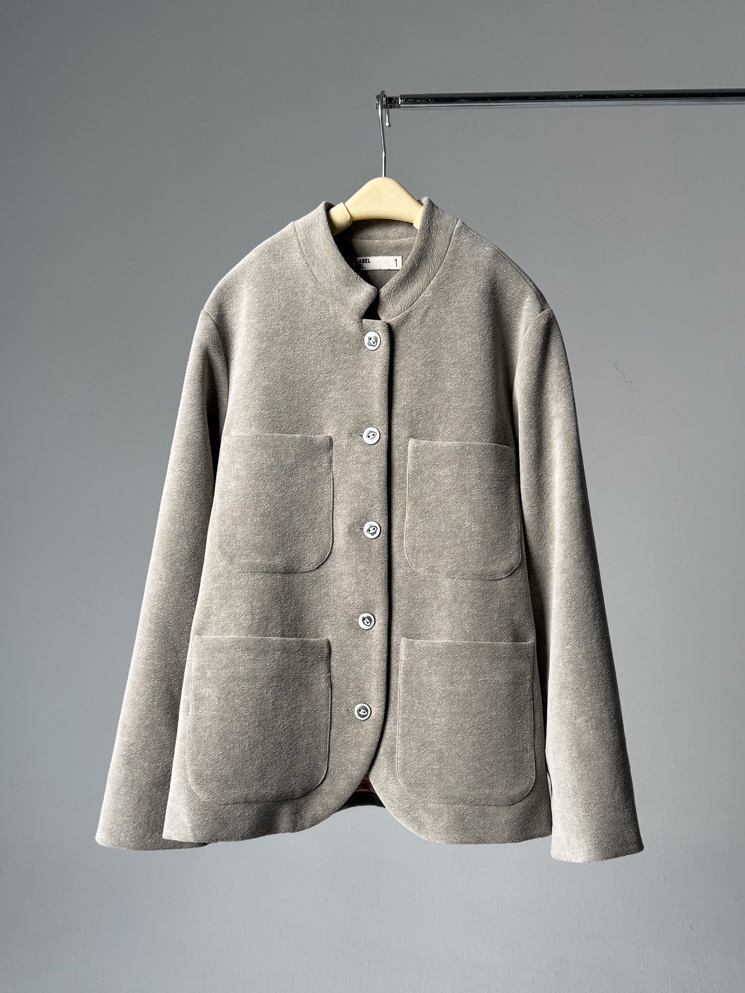 LABELDEL 25AW灰色平绒四袋夹克白底图
