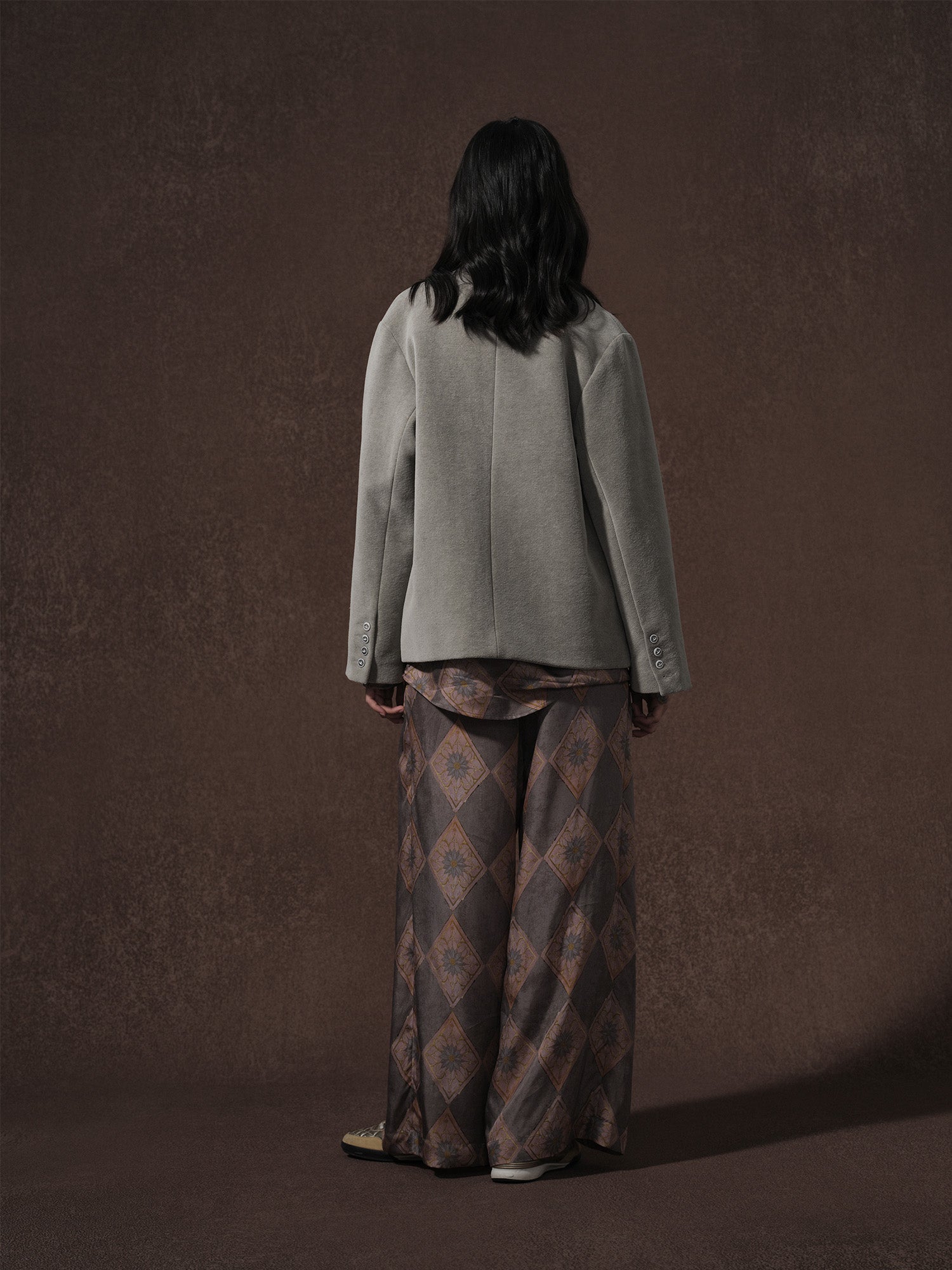 LABELDEL 25AW灰色平绒四袋夹克印花铜氨套装4